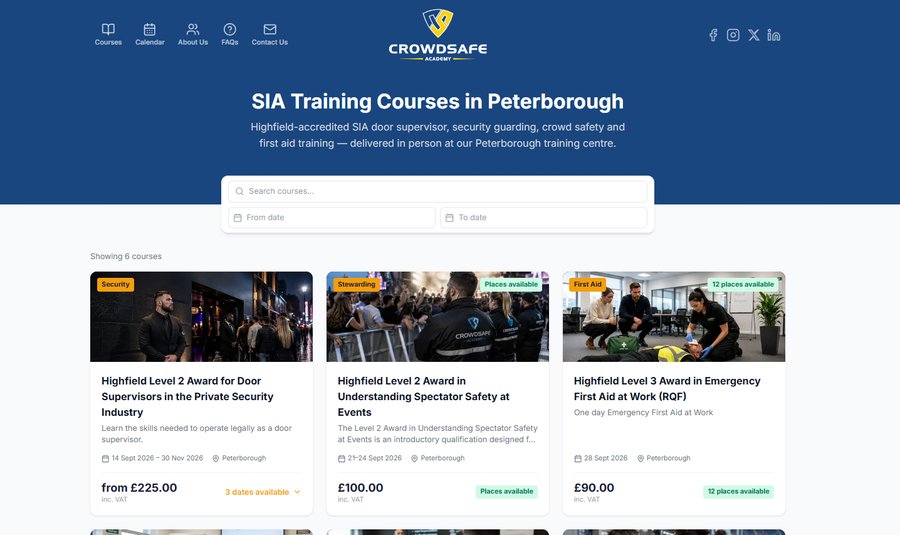 Crowdsafe Academy site